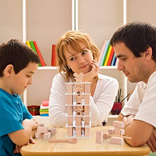 DONGMIAN Juego de Gato y ratón de Madera, Juguete, Bloque de apilamiento sensorial, Equilibrio de Torre para niños, Adultos, Familia, niñas, niños