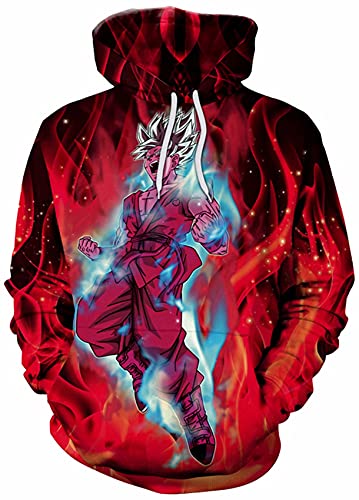 Dragon Ball 3D Impreso Sudaderas Manga Super Saiyan Deportes Activewear Manga Larga Tops Anime DBZ Troncos Broly Son Goku Cosplay Sudaderas, 21 Dragon Ball, XL