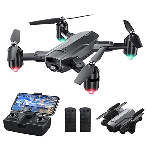 Dragon Touch Drone Plegable con Cámara 1080P HD Avión con WiFi FPV Control Remoto RC Quadcopter Drone para Adultos Niños Principiantes Modo sin Cabeza Estabilización de Altitud (DF01)