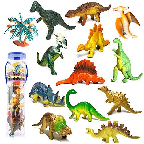 Dreamon Juego de Mini Figura Dinosaurios Prehistóricos Modelos Juguete de Mini Dino Set para Niños Chicos,12 Teilig