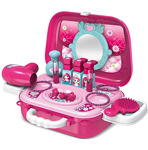 Dreamon Maletin De Belleza y peluqueria Juguete de joyería Set con Accesorios para niñas 3 años