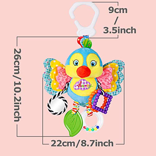 Dreamsbox Infantil Animal del bebé de la muñeca de la muñeca traqueteos y Conjunto de Desarrollo Educativo Peluches Juguete Bebé para Infantil 0-24 Mes (Pajarito)