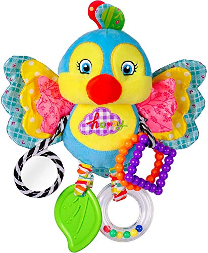 Dreamsbox Infantil Animal del bebé de la muñeca de la muñeca traqueteos y Conjunto de Desarrollo Educativo Peluches Juguete Bebé para Infantil 0-24 Mes (Pajarito)