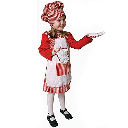 Dress Up America Disfraz de Chef de Guinga roja Niñas 3-4 años, (talla: 66-71, altura: 91-99 cm) (210-T)