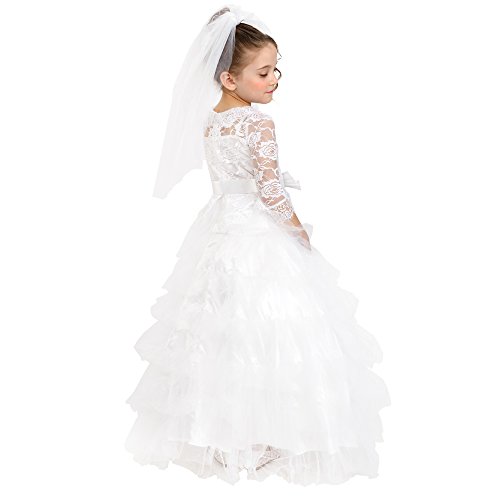 Dress Up America Girls White Dream Bride Costume - Size Medium (8-10 Years)