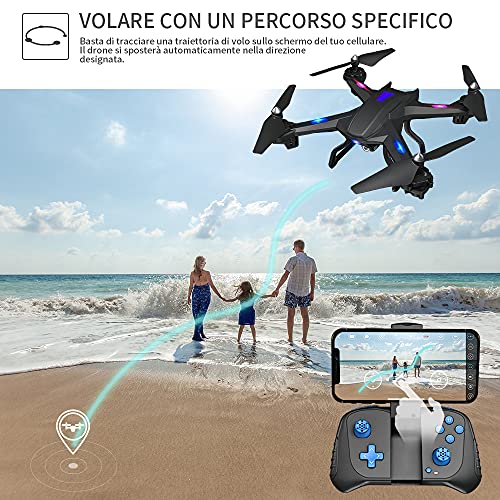 Dron S5C 720P con cámara HD FPV, cuadricóptero wifi con un botón de desconexión y atracción, G-sensor, 3D Flip, función de hovering, apto para principiantes y niños