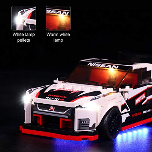 DSXX Juego de luces LED para Lego Speed Champions Nissan GT-R NISMO 76896 (solo LED, no incluye el kit de Lego). Versión de lujo