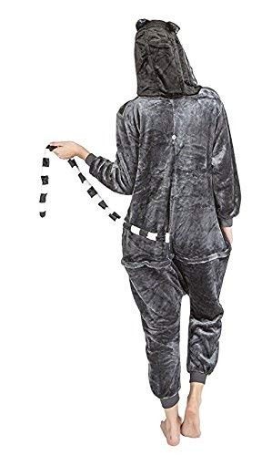 Ducomi Kigurumi Pijamas Disfraces Divertidos - Pijamas Unisex Adulto Cosplay Disfraz de Animal - Peluche Halloween y Carnaval Mujer Hombre - Pijama Tuta Unicornio, Koala, Panda (Lemur, XL)