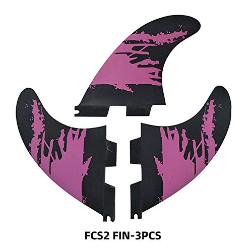 DUNLIN Aletas de Fibra de Vidrio Aletas de Surf Púrpura Fin de Surf Accesorios de Tabla de Surf Accesorios FCS AUTAS (Color : Purple Black)