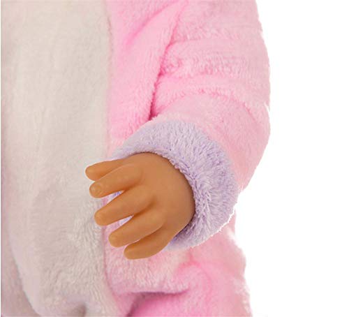 DUORUI Ropa de Muñeca Traje de Invierno Monos Pijamas para Muñeca New Born Baby Doll Patrón de Unicornio Lindo de 18 Pulgadas