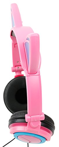 DURAGADGET Auriculares estéreo con diseño de Orejas de Gato en Color Rosa Compatible con Walkie Talkie Retevis RT388, Retevis RT628, WANFEI, OWSOO PMR446, Flybiz Walkie Talkie Niños PMR446