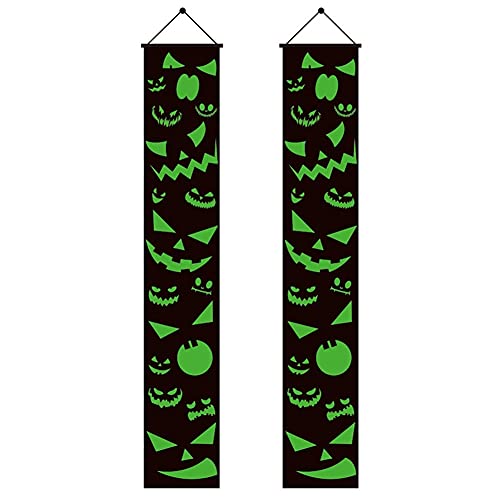 DXQDXQ Banners de Halloween Luminoso Decoración 180 * 31cm Letrero de Porche Signo Colgante Interior Exterior Trick or Treat para Suministros de Fiesta Hogar Puerta Jardín