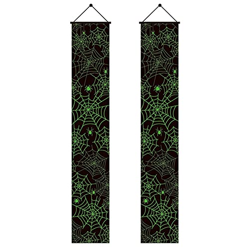 DXQDXQ Banners de Halloween Luminoso Decoración 180 * 31cm Letrero de Porche Signo Colgante Interior Exterior Trick or Treat para Suministros de Fiesta Hogar Puerta Jardín