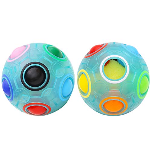 Easehome Magic Rainbow Ball 2 Pack Rainbow Speed Puzzle Cube Magico Cubo Educación Juguetes para Niños