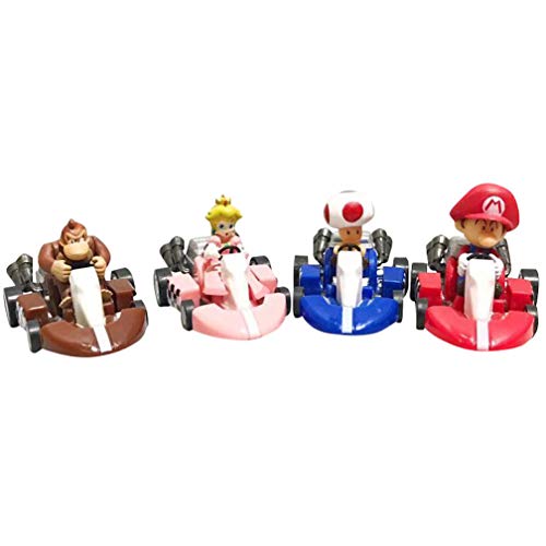 EASTVAPS 10 unids / Set Super Mario Bros Kart Tire de la Motocicleta del Coche PVC Figura de acción de Juguete