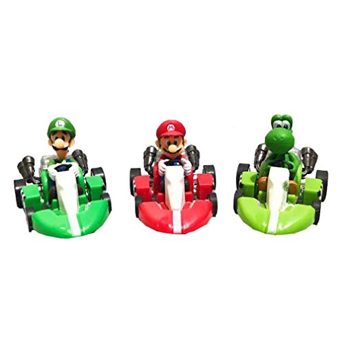 EASTVAPS 10 unids / Set Super Mario Bros Kart Tire de la Motocicleta del Coche PVC Figura de acción de Juguete