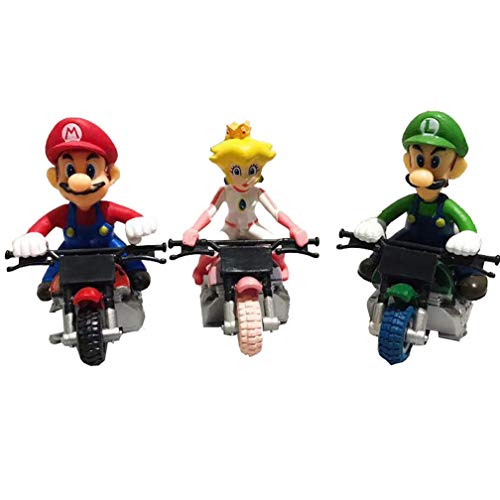 EASTVAPS 10 unids / Set Super Mario Bros Kart Tire de la Motocicleta del Coche PVC Figura de acción de Juguete