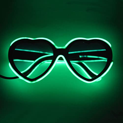 EASTVAPS Gafas luminosas con forma de corazón con LED Neon Party EL Wire Glasses iluminan las gafas para los bares, clubes y fiestas