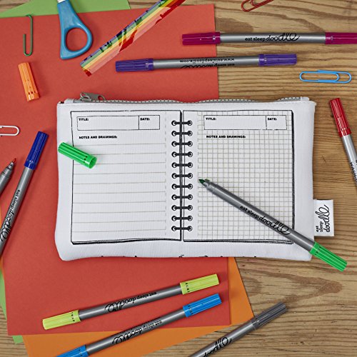 eatsleepdoodle Estuche para Colorear con Dinosaurios, Personaliza y Colorea la Divertida Ilustración de Dinosaurios, Juego para Niños con Rotuladores para Tela Lavables Incluidos