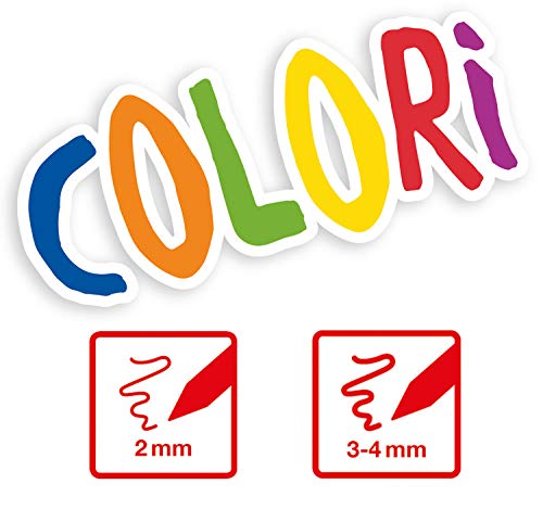 Eberhard Faber 550010 - Rotuladores Colori en 10 colores brillantes, rotuladores de doble punta con punta gruesa y fina, en estuche de cartón, para dibujo fino y pintura de superficie