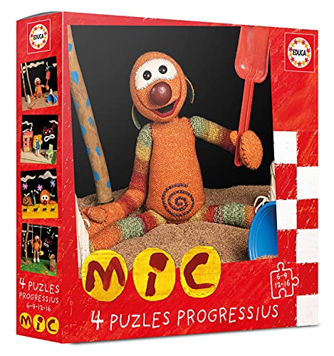 Educa 19104 Mic. Set de 4 Puzzles Infantiles Progresivos de 6, 9, 12 y 16 Piezas. +3 años