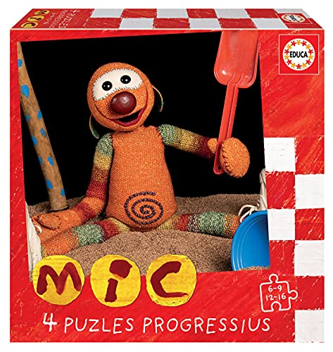 Educa 19104 Mic. Set de 4 Puzzles Infantiles Progresivos de 6, 9, 12 y 16 Piezas. +3 años