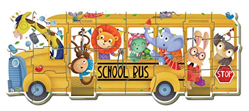 Educa - Baby Puzzles Bus de Animalitos, Set de 5 Puzzles Infantiles Progresivos de 3 a 5 piezas, a partir de 24 meses (17575)