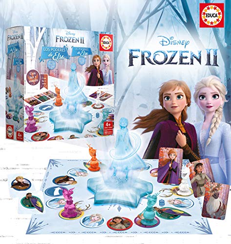 Educa Borrás-Frozen II Los Poderes de Elsa, juego de mesa con luz y sonidoy, a partir de 4 años, multicolor (18239) , color/modelo surtido