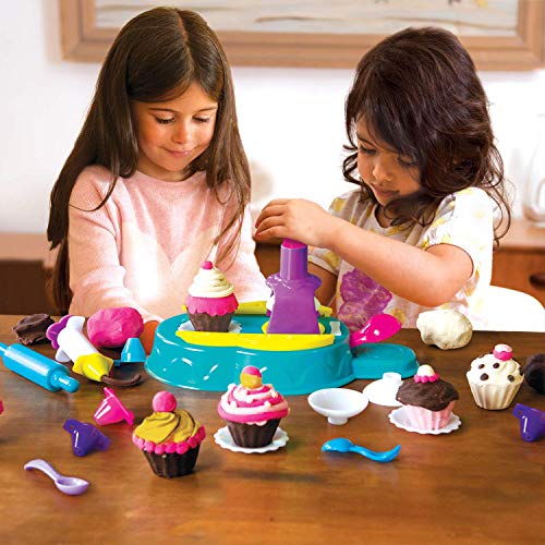 Educa Borras - Plastilina Tutti Frutti Set Deluxe Fábrica de Cupcakes, 3 masas moldeables (17541)