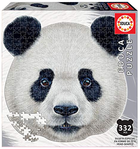 Educa Borras - Serie Animal Face Shaped, Puzzle 375 piezas, Oso panda (18476)