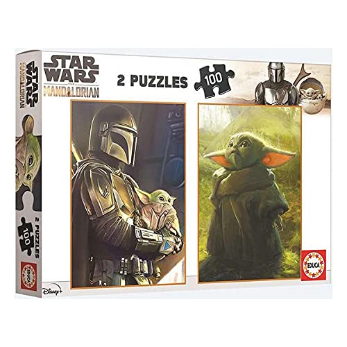 Educa Borras - Star Wars, The Mandalorian, 2 Puzzles Infantiles de 100 Piezas, a Partir de 6 años, Multicolor (18872)