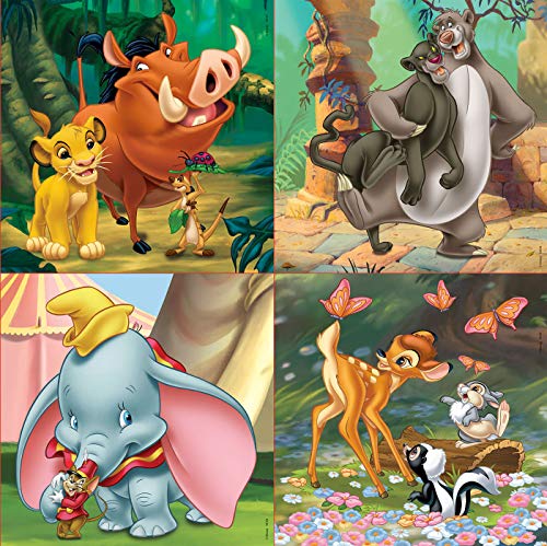 Educa - Disney Animals Dumbo, Bambi, Lion King, el Libro de la Selva Conjunto de Puzzles Progresivos, Multicolor (18104)