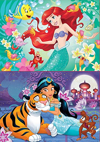 Educa Disney Princess Ariel y Jasmin Puzzles, 2x48 Piezas, multicolor (18213)