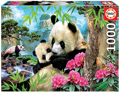 Educa - Genuine Puzzles: Osos Panda Puzzle, 1000 Piezas, Multicolor (17995)