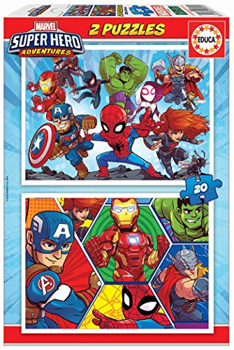 Educa - Marvel Super Heroe Adventures Puzzles, 2x20 Piezas, Multicolor (18648)