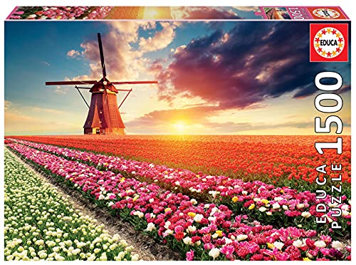 Educa - Paisaje de Tulipanes Puzzle, 1500 Piezas, Multicolor (18465)