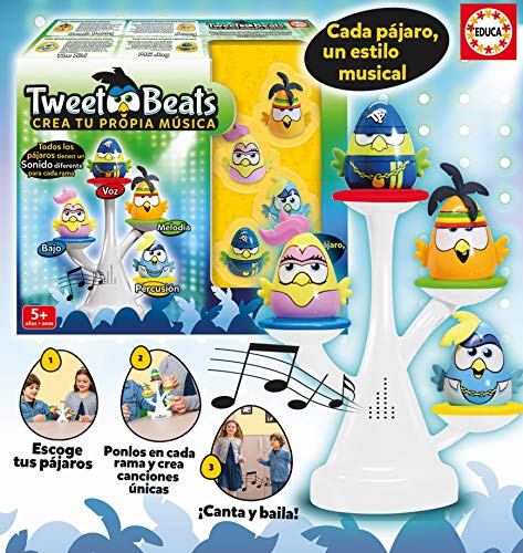 Educa - Tweet Beats CREA, Juego de Mesa Familiar de música, a Partir de 3 años, Multicolor (17911) , color/modelo surtido