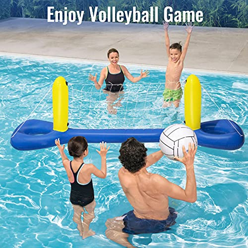 EFGS Hinchable Canasta Baloncesto Piscina, Portátil Red de Voleibol Piscina con Bomba de Pie, Juego Piscina Adultos para Piscina Baloncesto Agua Deportes Juguetes de Verano