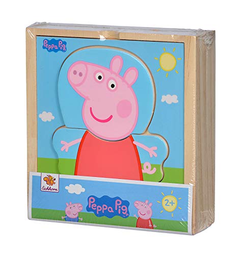 Eichhorn 109265707 - Puzzle de mudanza de Peppa Pig con Diferentes Prendas de Vestir, Multicolor, puzle de Madera certificada FSC, 14 Piezas, 4 x 13 x 14 cm, a Partir de Dos años