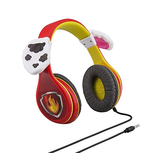 EKids Paw Patrol Marshall - Auriculares de Diadema para niños con función de limitación de Volumen integrada para Escuchar de Forma Segura, Color Rojo