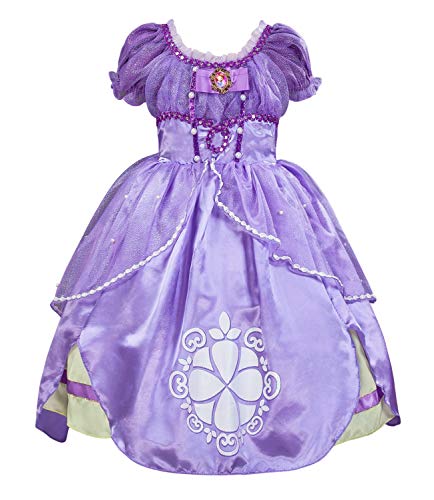 Eleasica Prenda Princesa Sofia Vestido Morado Tono Violeta Cosplay Princesa Amuleto de Avalor Convocar Princesas Disfraz Princesa Sofia Niña Pequeña Carnaval Halloween Regalo Cumpleaños