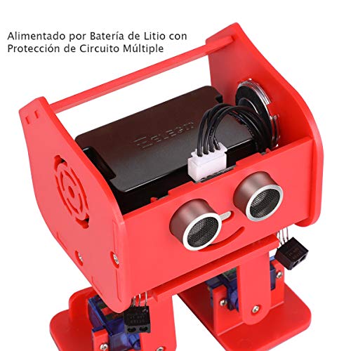 ELEGOO Penguin BOT Robot Biped Compatible con Arduino IDE Proyecto con Tutorial de Ensamblaje, Kit Stem para Aficionados, Juguetes Stem para Niños y Adultos Versión 2.0 Rojo