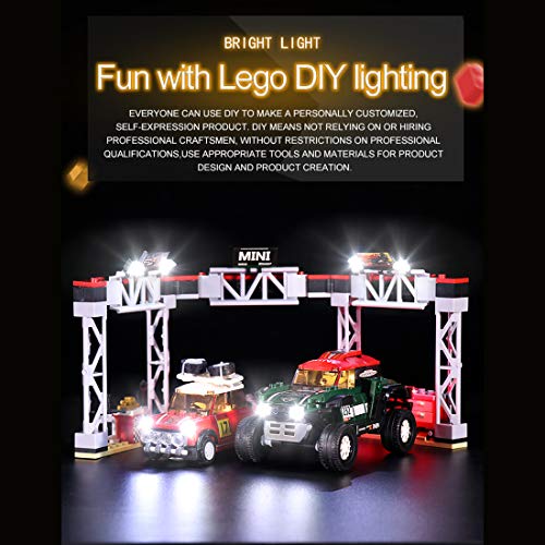 Elroy369Lion Juego de luces LED alimentadas por pilas para Lego Speed Champions 1967 Mini Cooper S Rallye y 2018 Mini John Cooper Works Buggy 75894 luces LED decorativas para Lego 75894