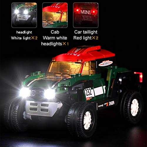 Elroy369Lion Juego de luces LED alimentadas por pilas para Lego Speed Champions 1967 Mini Cooper S Rallye y 2018 Mini John Cooper Works Buggy 75894 luces LED decorativas para Lego 75894