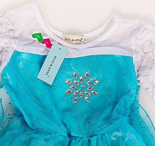 ELSA & ANNA UK1stChoice-Zone Princesa Disfraz Traje Parte Las Niñas Vestido (2-3 Años, DRESS-202)