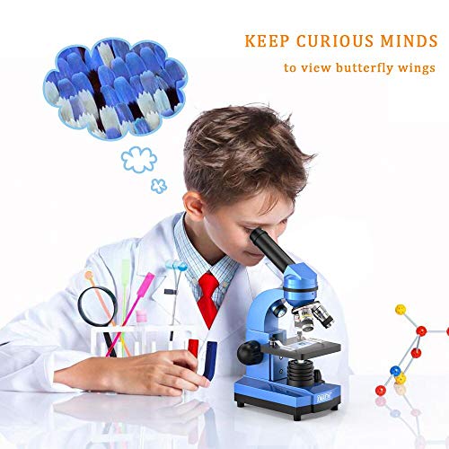 EMARTH Microscopio de ciencias para niños Principiantes Niños estudiantes, microscopios compuestos 40X- 1000X con 52 piezas de kits de ciencias educativas