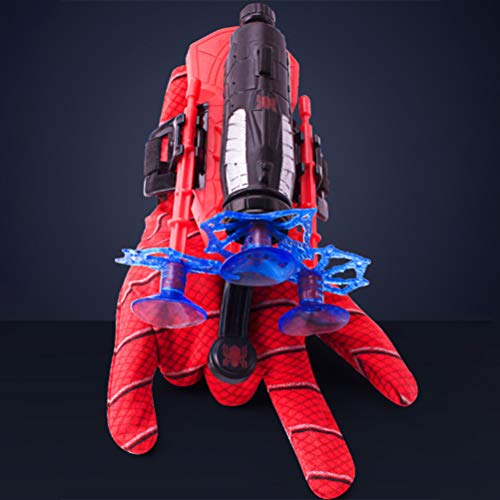 Emeili Guantes Lanzadores para Spider-Man, Guantes de Plástico para Cosplay para Niños,, Juguetes educativos para niño