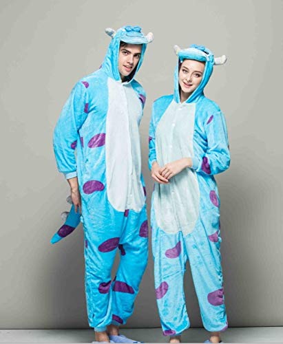 Emmarcon - Disfraz de carnaval halloween pijama cálido de animales kigurumi cosplay zoológico onesies L/altezza 170-179cm,max 100kg Sullivan