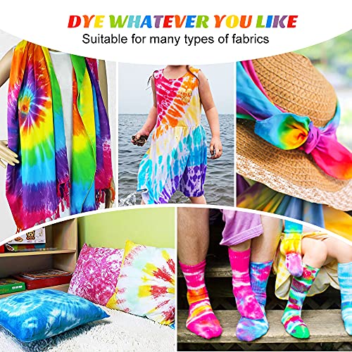 Emooqi Tie Dye Kit, Textiles de Tela 20 Piezas Colores Vibrantes Adecuado para Arte de Bricolaje Tie-Dye para Niños y Adultos