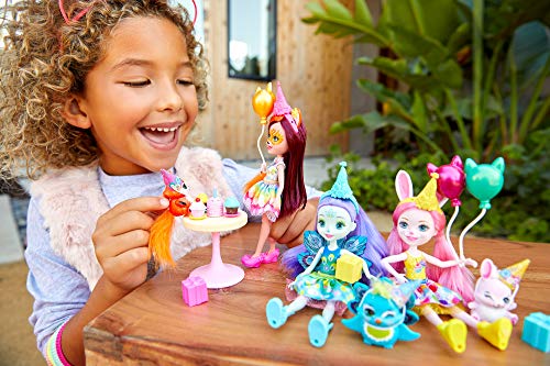 Enchantimals Cumpleaños Encantados, Pack de 3 Muñecas con Accesorios (Mattel GJX22)